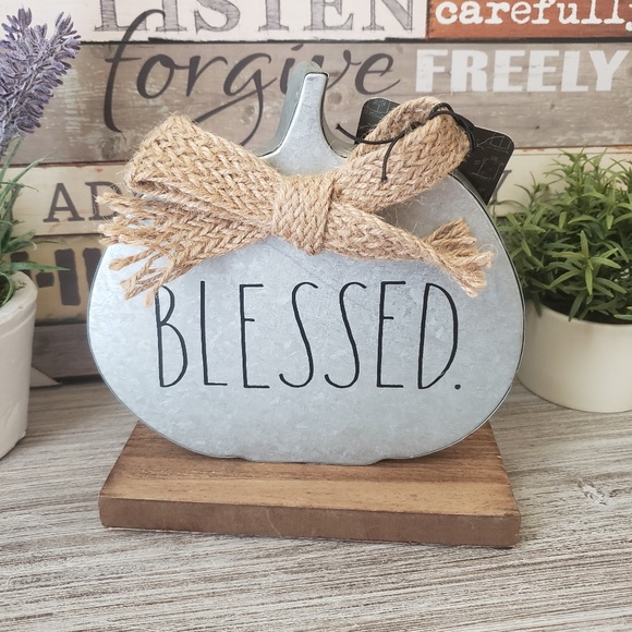 Rae Dunn Other - LAST 1! Rae Dunn BLESSED Galvanized Pumpkin Decor